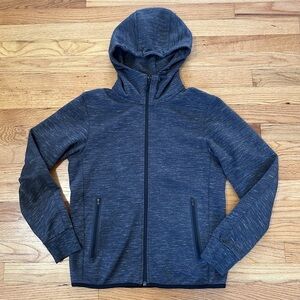 Uniqlo Dry Full Zip Hoodie Heathered Black / Grey size XS